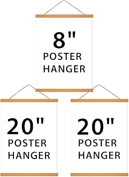 HONKKI 2 Pack 20 Inch Poster Hanger and 1 Pack 8 Inch Poster Hanger