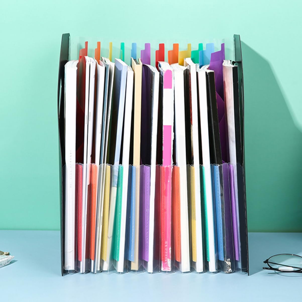Schwarze Kunststoff Akkordeonmappen für Dokumente A4