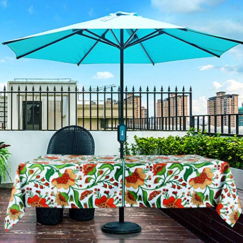 Image of EHouseHome Outdoor Indoor 60x84 inch Rectangle Tablecloth with Umbrella Hole and Zipper, Waterproof Zippered Patio Cloths, Spring /Summer Table Covers for Backyard Circular Table /BBQs /Picnic