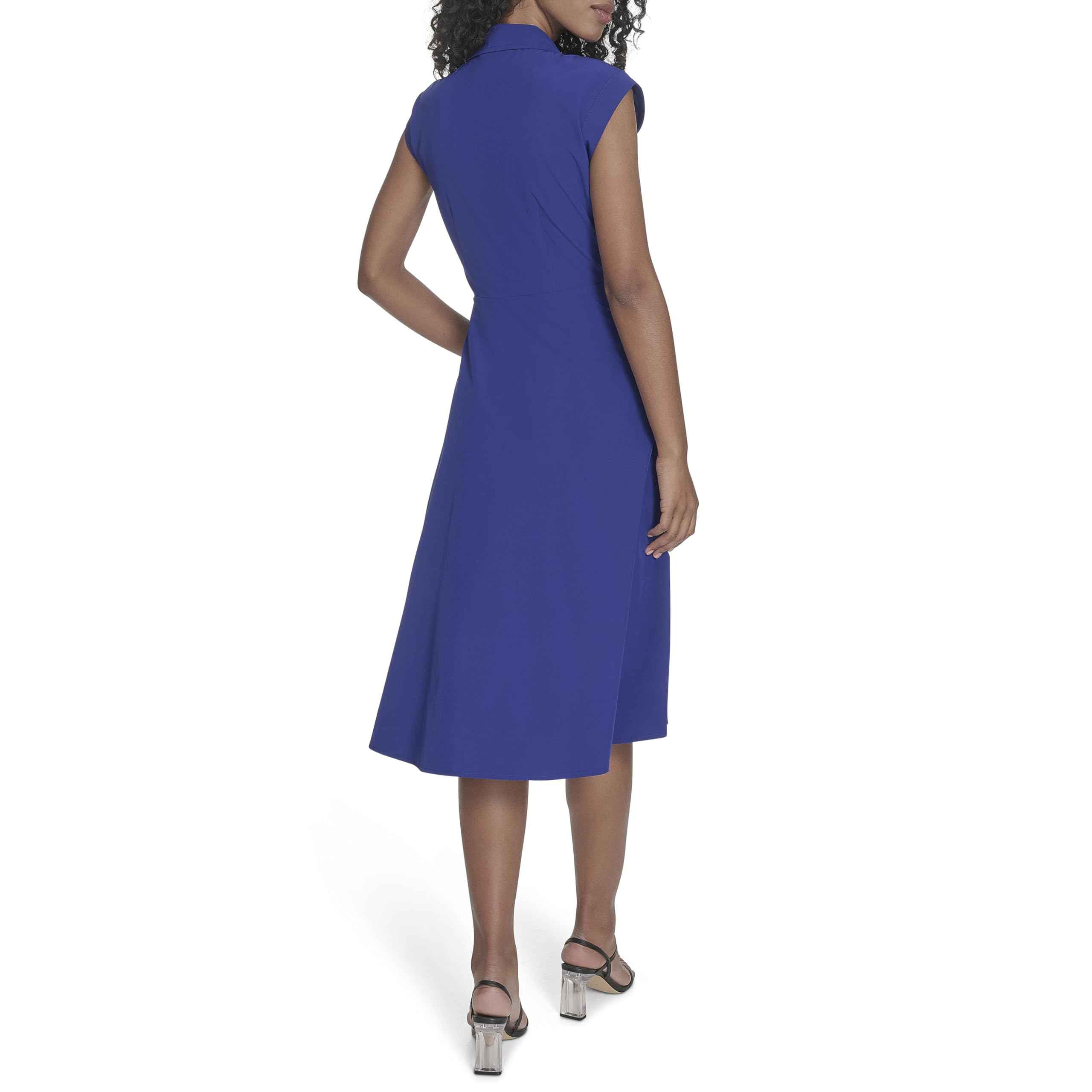 Calvin Klein Casual Aline Pleat Collar Dress Vestido Mujer