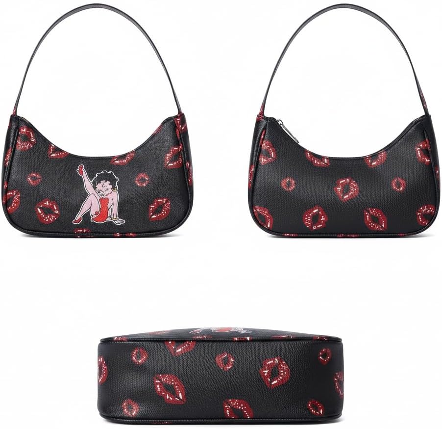 Betty Boop Shoulder Bag for Women, Retro Y2K Hobo Purse with Iconic Betty Boop Print