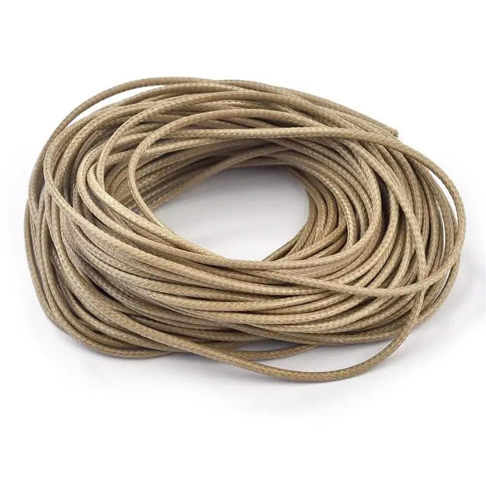 Embroidery thread, Cowhide Leather Rope String, Wax Cords Multicolor 1-3mm 5 Meters for DIY Jewelry Making Bracelet Necklace Craft Accessories(Khaki,2.5mm 5m)