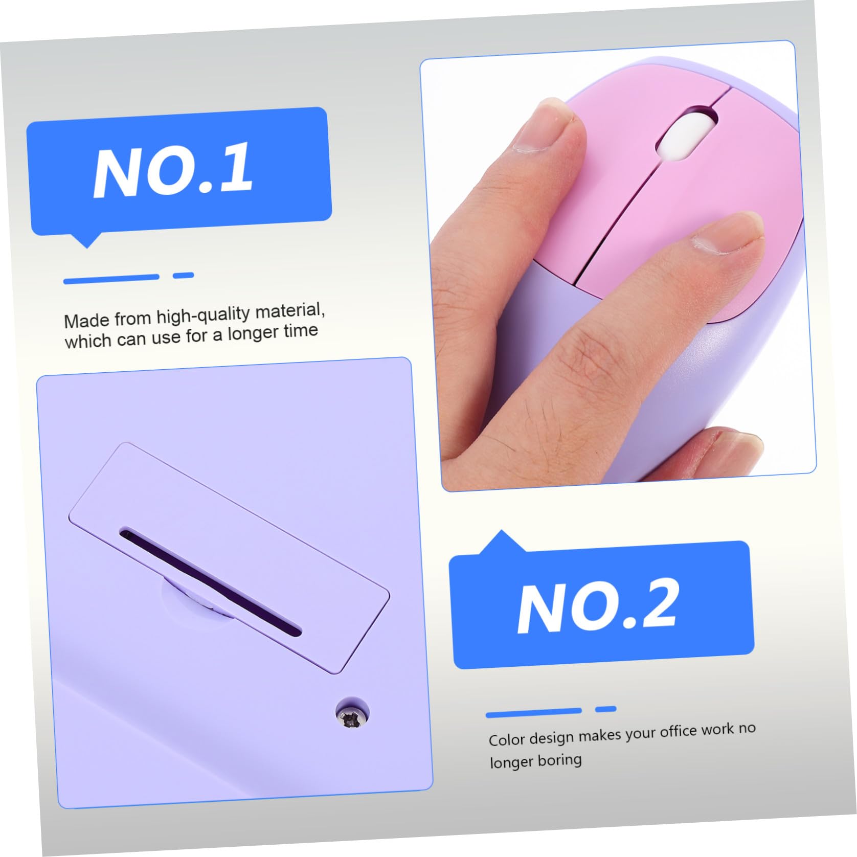 HEMOTON Tastiera e Mouse Wireless Combo Tastiera e Mouse per Computer e Laptop Abs Compatibile con Sistemi Operativi per Ufficio e Digitazione