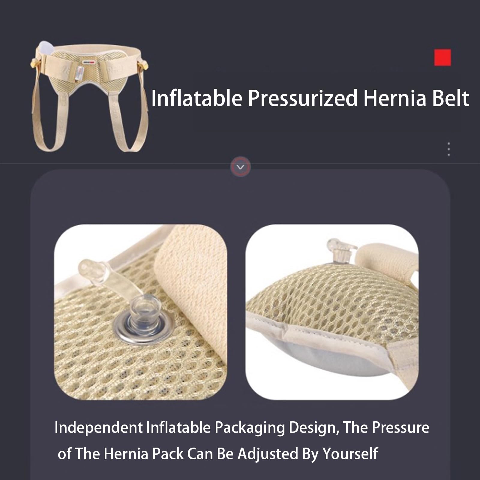 Hernia Belt for Men and Women with 4 Compression Pads and Inflatable Airbags, Hernia Support Belt Pain Relief, Pre and Post Surgery Recovery