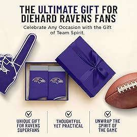 For Bare Feet NFL BALTIMORE RAVENS MVP Crew Sock Team Color Large