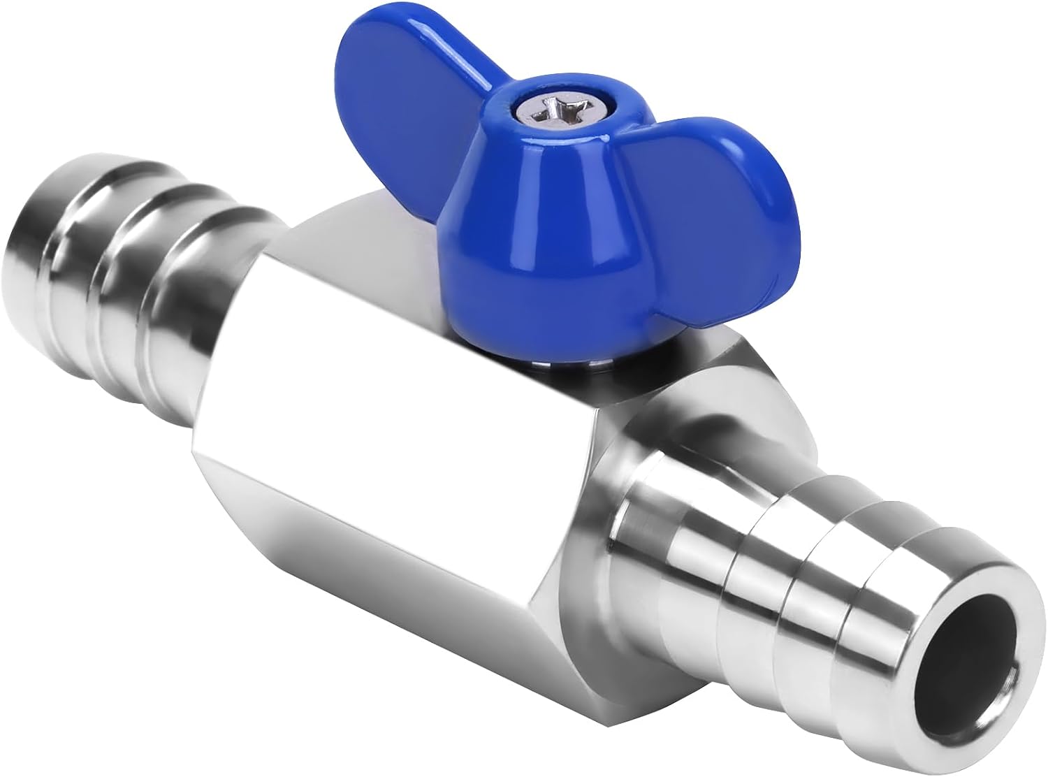 DERNORD 5/8" Hose Barb Ball Valve SS304 Mini Shut Off Ball Valve for Water Gas Fuel Drip Irrigation and Aquariums (Pack of 2)
