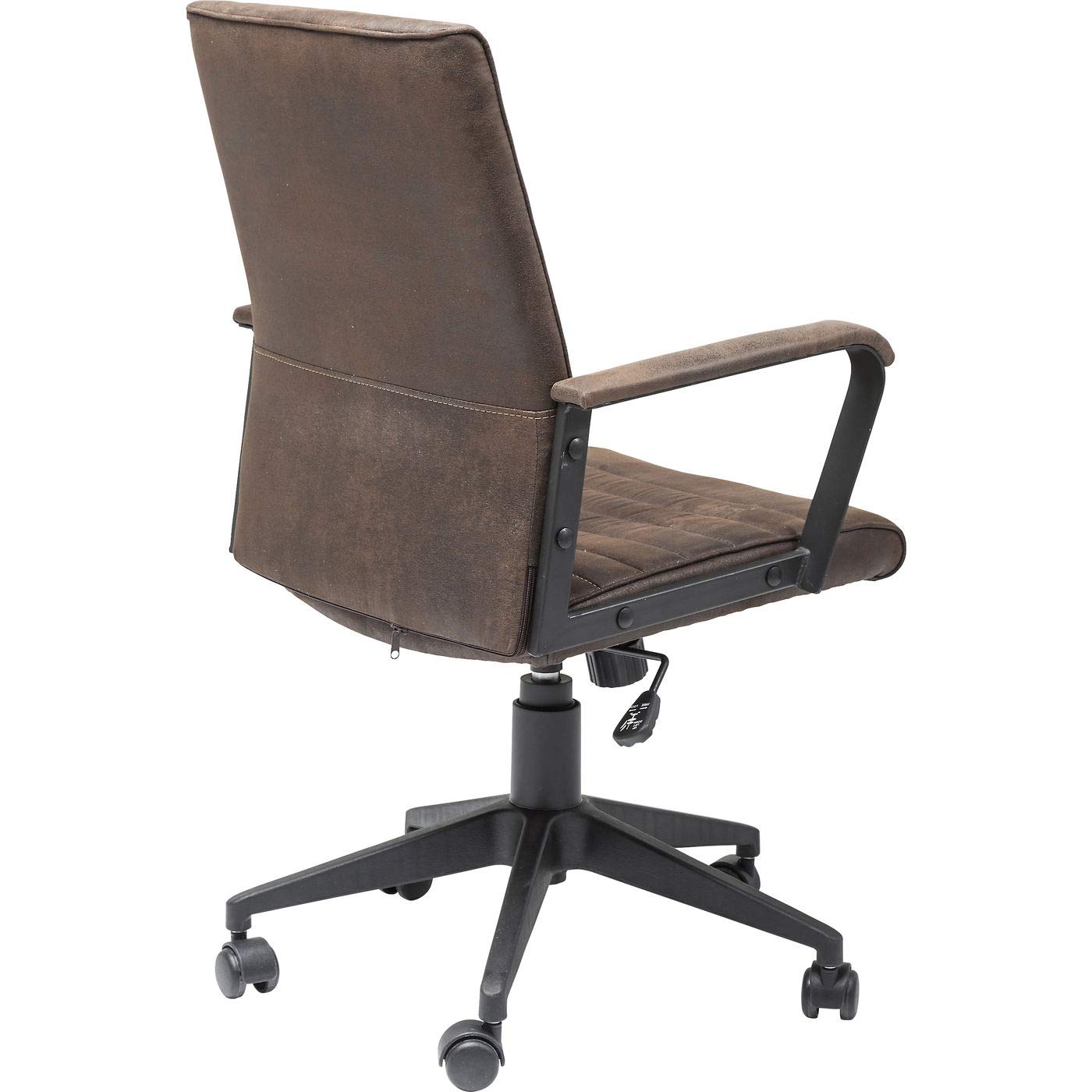 Kare Design Sedia Girevole Da Ufficio Labora, Marrone, 109X59X62Cm, Con Braccioli, Molla A Gas, Altezza Regolabile 47-57Cm, Schienale Basso, Moderno