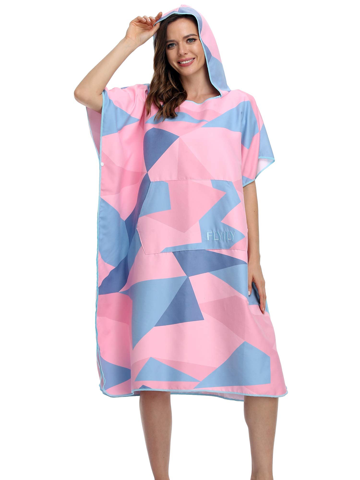 FLYILY Microvezel Surf Poncho Handdoek met capuchon Badjas voor zwemmen