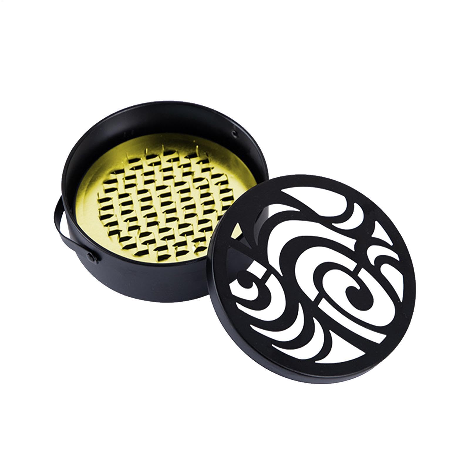 Bruciatore Per Incenso A Retro Rotondo Con Coperchio E Manico Portatile | Porta Incenso A E Raccoglicenere Per Studio Yoga Camera Da Campeggio E Sala Meditazione