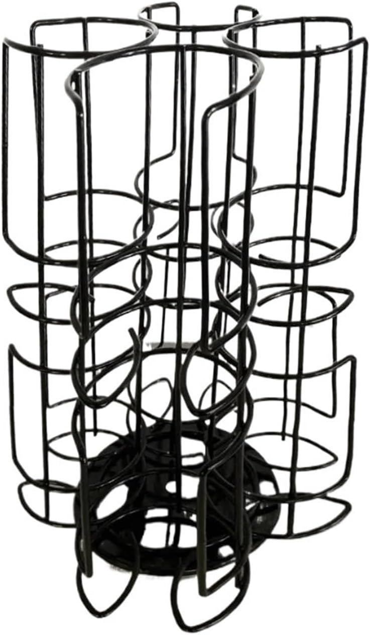Coffee Capsule Display Rack Storage High-Capacity Rotatable360 Degree Metal Rack 64 Capacity，Compatible For Tassimo，(Silvery 1pcs)