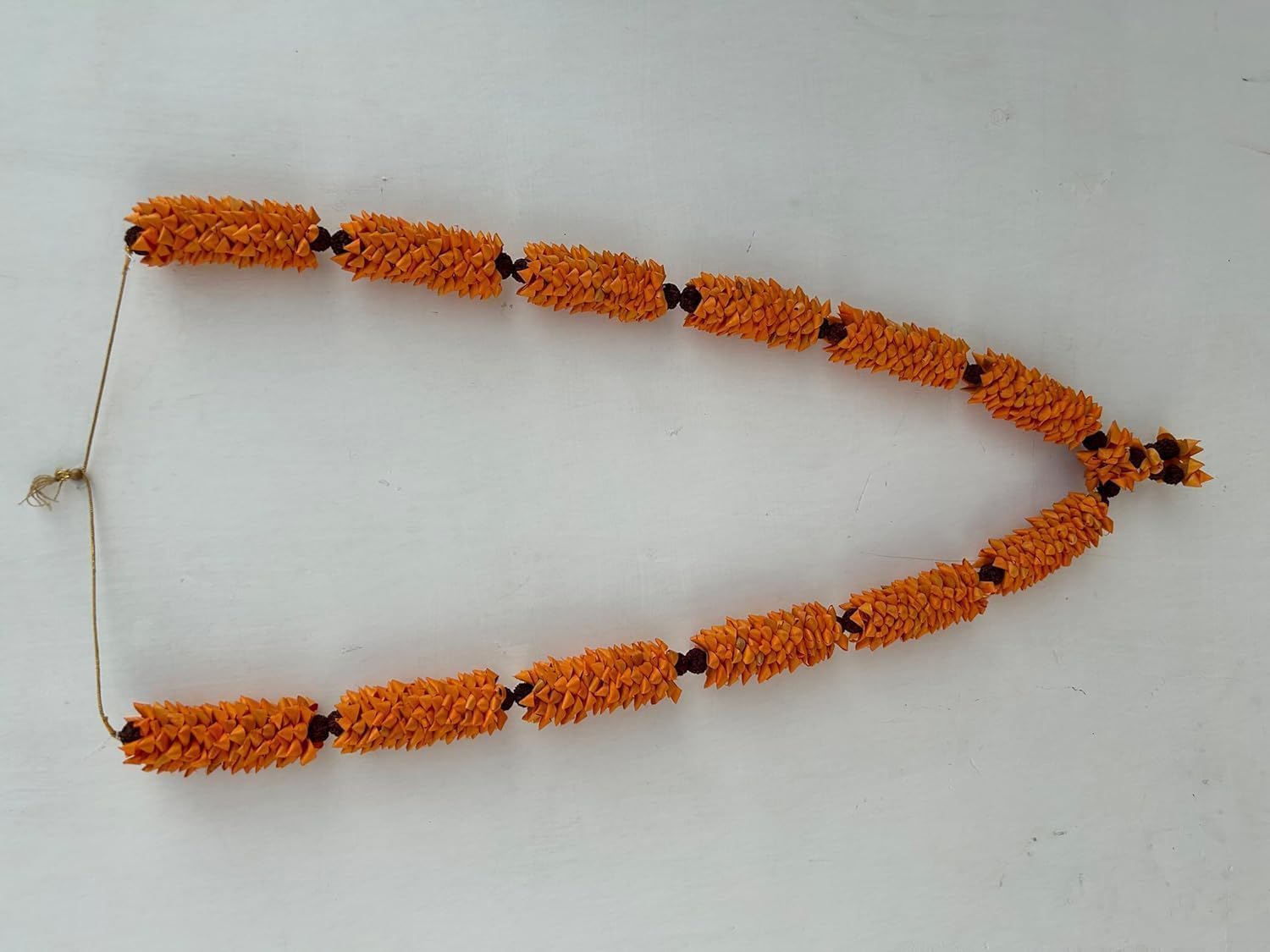 Bhakti Collection Store Chandan Haar Mala Garland for God and Pitra/Ancestors/Loved Ones Photo Frame & Idols TY1-1 Hand Made Mala Yellow (Step 6/36 inch/90 cm)