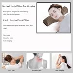 Cervical Neck Pillow for Pain Relief Sleeping, Neck roll Pillow Memory Foam for Stiff Neck Pain Relief ,Travel Bolster Pillow for Bed for Side Sleepers Back Sleeper. (Brown)