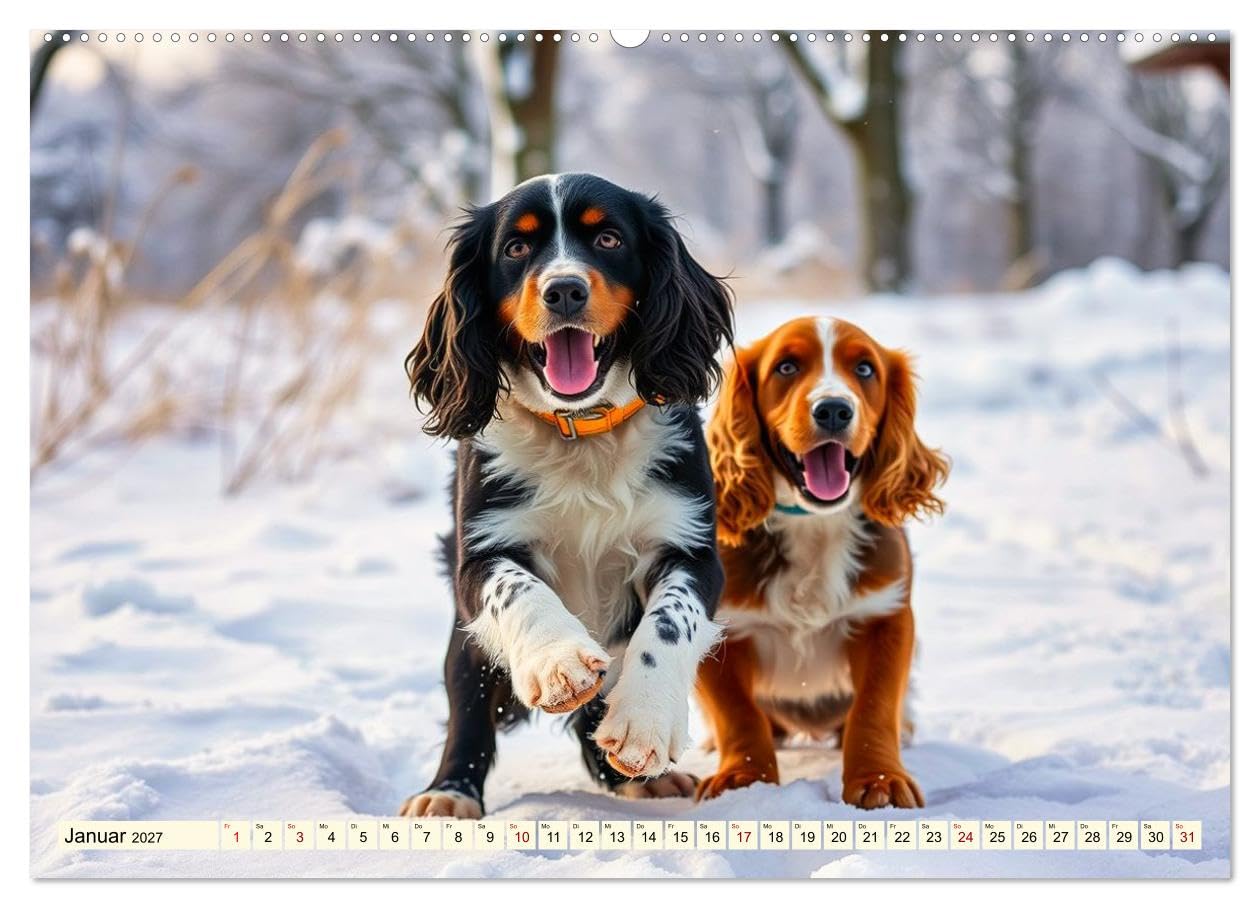 CALVENDO - American Cocker Spaniel (Wandkalender 2027 DIN A2 quer), Monatskalender: Zauberhafter Familien-und Begleithund