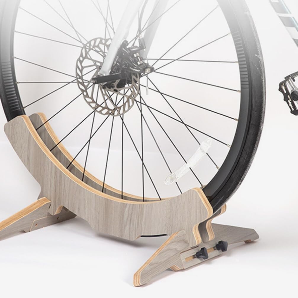 Angoily Bike Floor Stand,Adjustable Wooden Bike Stand Floor Single Bike Stand for Mountain and Road Bike Indoor and Outdoor