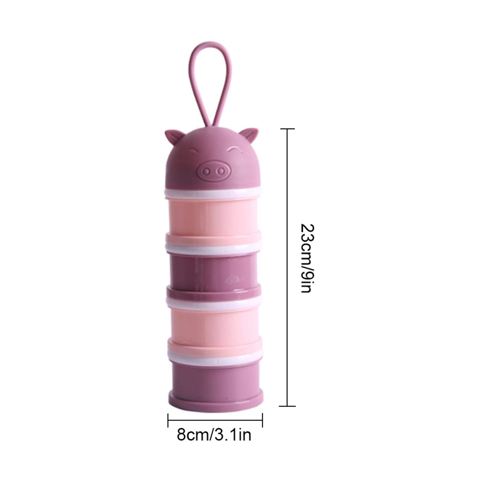 4 Distributeurs De Lait En Poudre Empilables - Portable, Compartiments étanches - Pour Bébé, Snacks, Voyage - 3