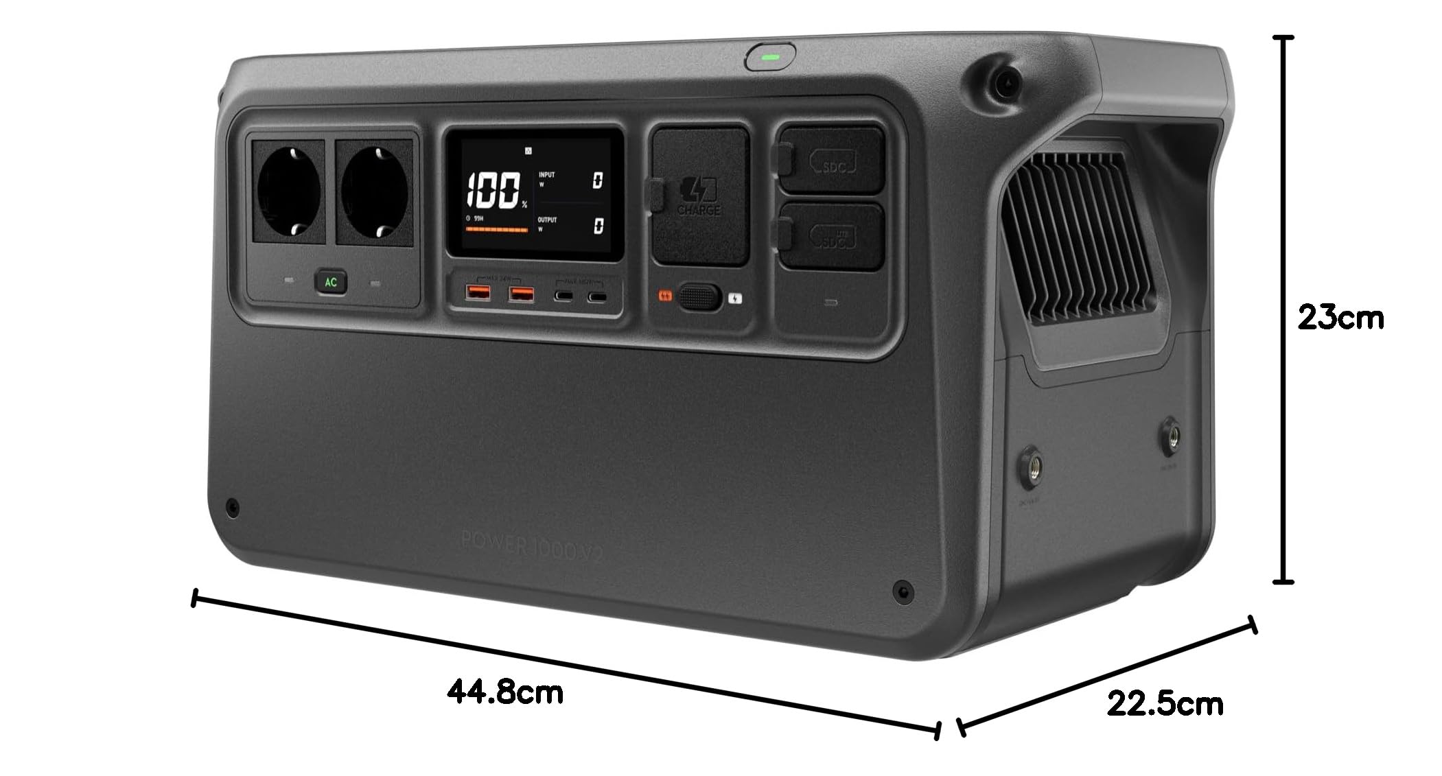DJI Power 1000 V2 Tragbare Powerstation 1024Wh, 2600W Power Station Solar, LiFePO4 Akku, Kompakte Größe, Schnellladung in 37 Min. von 0% auf 80%, Elektrischer Generator für Camping/Zuhause/Wohnmobile
