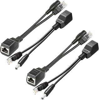 iCreatin Passive PoE Injector and PoE Splitter Kit with 5.5x2.1 mm DC Connector [metallic shield]- 2 Pack