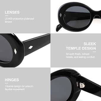 Oval Polarized Sunglasses for Women Acetate Fashion Elegance | Lightweight Retro UV400 Protection