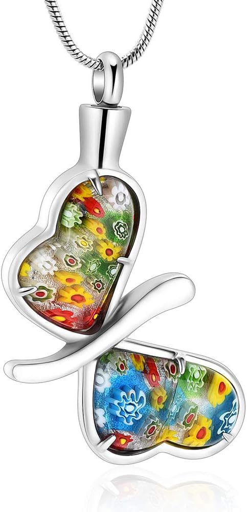 MinicremationCremation Jewelry for Ashes - Memorial Keepsake for Beloved's Ashes Urn Pendants Butterfly Cremation Necklace for Ashes for Women