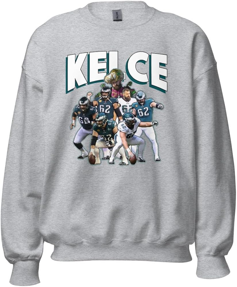 Jason Kelce Eagles - Sudadera con cuello redondo