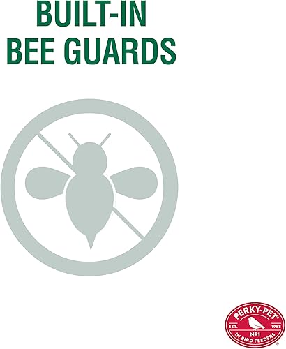 Miniatura 4 de Perky-Pet 209B-1SR Nuestro mejor comedero de vidrio para colibríes con perchas foso de hormigas integrado y protectores de abejas 30 onzas para
