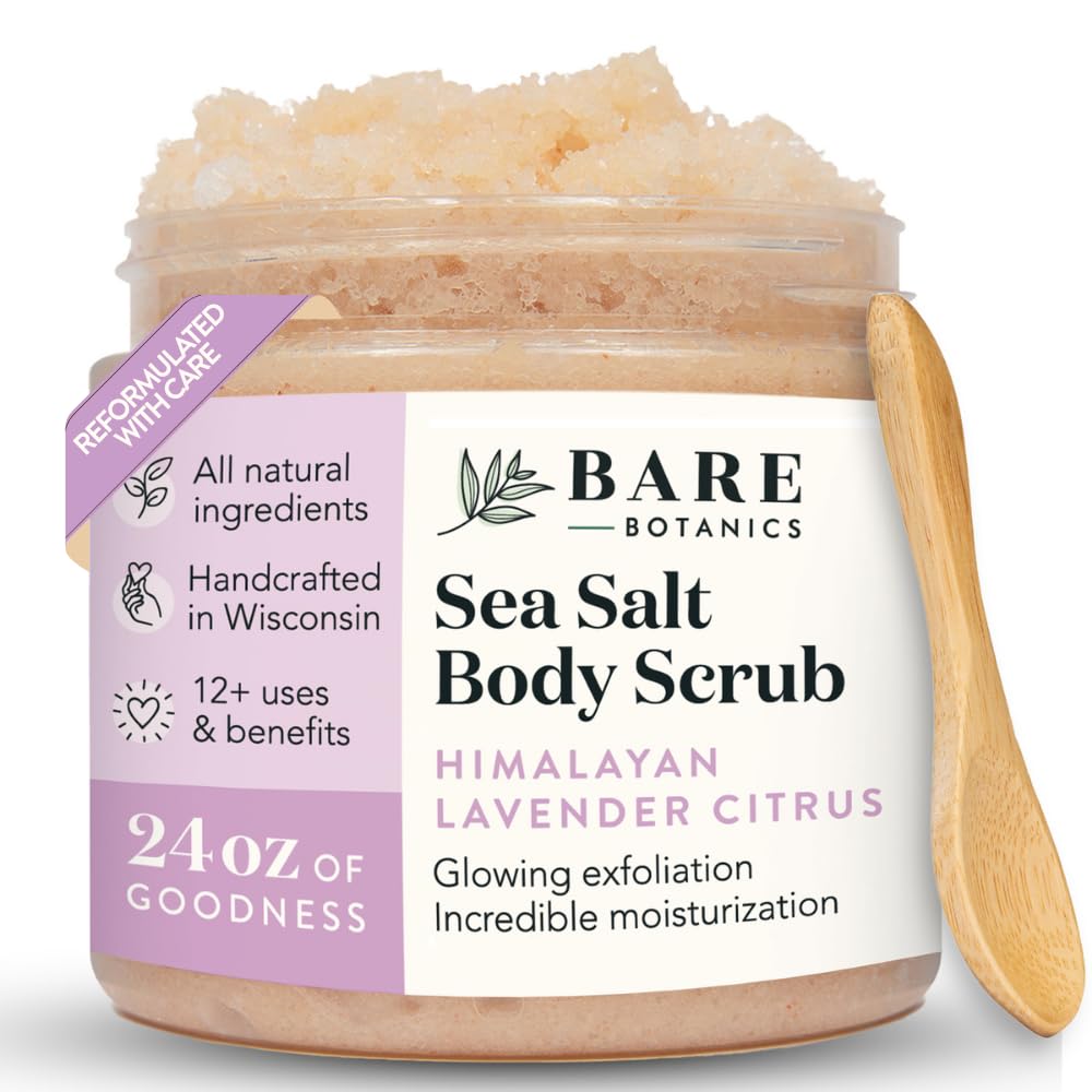 Bare Botanics USA Bare Botanics 24oz Lavender Citrus Sea Salt Body Scrub Natural Exfoliator