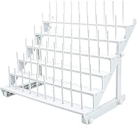 Vista 1 de Sew Tech Estante de Hilo para 60 Carretes o 30 Conos, Soporte de Hilo Grande Montado en Pared con Clavijas Largas, Soporte de Hilo de Plástico