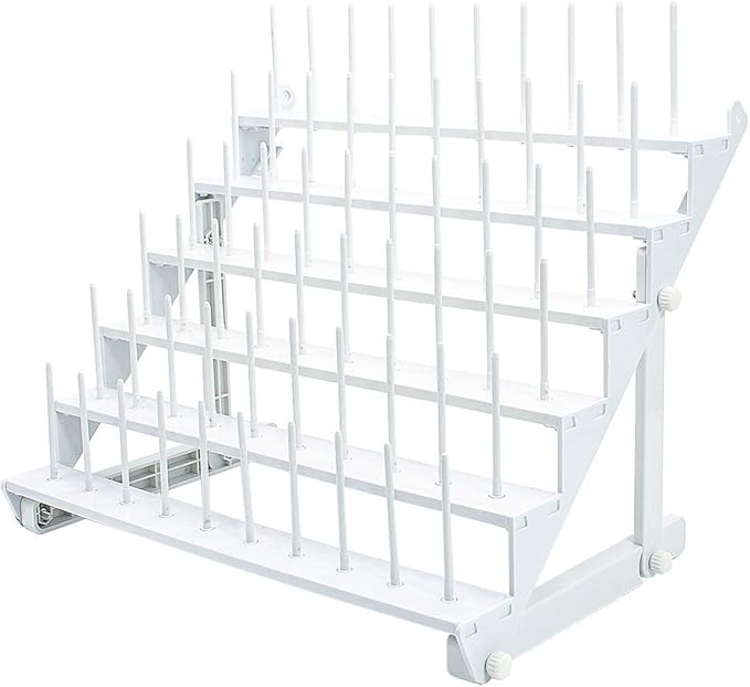 Sew Tech Thread Rack for 60 Spools or 30 Cones, Wall Mounted Large Thread Holder