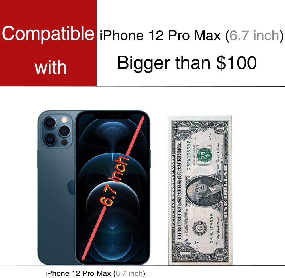 JLFCH Compatible with iPhone 12 Pro Max, Crossbody Wallet Case for iPhone 12 Pro Max, Zipper Credit Card Holder Wrist Strap Lanyard Purse for Apple iPhone 12 Pro Max (2020), 6.7 inch - Black