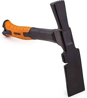 Martelo de pedreiro 600 g - martelo de alvenaria com cabeça de aço carbono e cabo de fibra de vidro, martelo para tijolos - forma de berlim DIN 5108