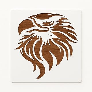Eagle Logo Stencil Reusable Flexible Clear Plastic 1-5.5x5.5 in Arts and Crafts Material Scrapbooking for Airbrush Painting Drawing