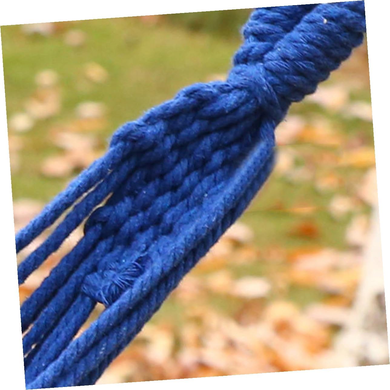 Double Thickened Canvas Outdoor Hammock with Two Bind Ropes Lightweight Hanging Sleeping Bed for Camping Traveling Backyard Relaxation Blue