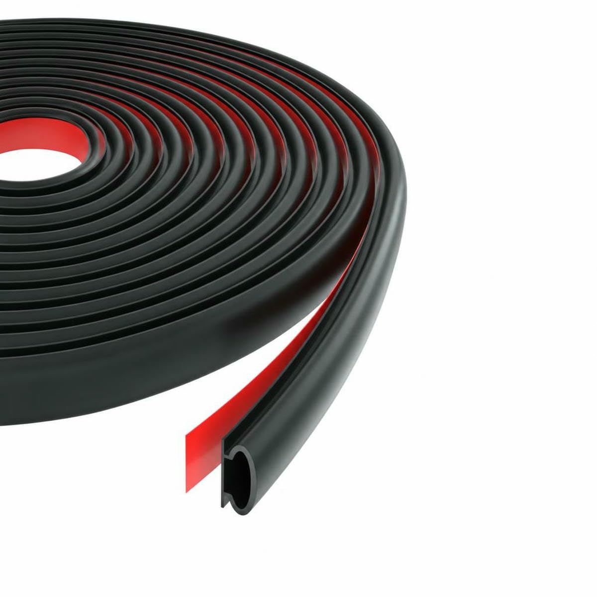 Jmgdj Black 6M Soundproofing Weather Stripping Rubber D-Shape Door Seal Strip Windproof Self-Adhesive Door Frame Insulation Household