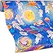 WELTRAUM Geschenkpapier - SPACE Geschenkpapier Weltall - 5m Geschenkpapier Rolle + 9x Geschenkanhänger für Mädchen & Jungs zum Geburtstag, Weihnachten, Ostern, Einschulung - reißfestes Geschenkpapier