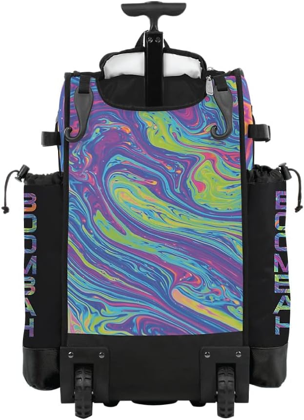 Boombah Rolling Catchers Superpack Baseball/Softball Gear Bag - 23-1/2" x 13-1/2" x 9-1/2" - Lava 2 Multi - Telescopic Handle - Holds 4 Bats - Wheeled Version