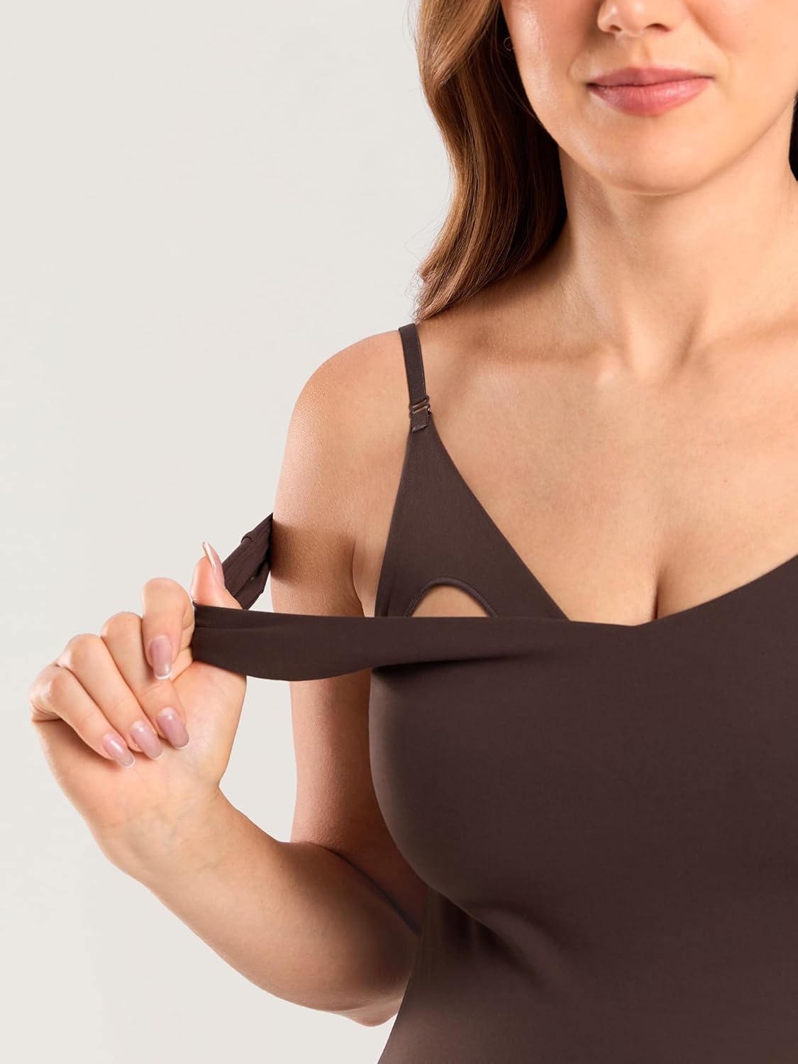 MOMANDA Maternity Nursing Tank Tops with Built in Bra Sleeveless Casual Pregnancy Tee V Neck Workout Shirt - Image 3