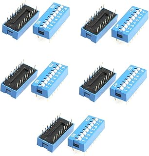 Dahszhi Double Row Dip Switch Assorted 8 Positions 2.54mm Pitch 16 Pin -10pcs
