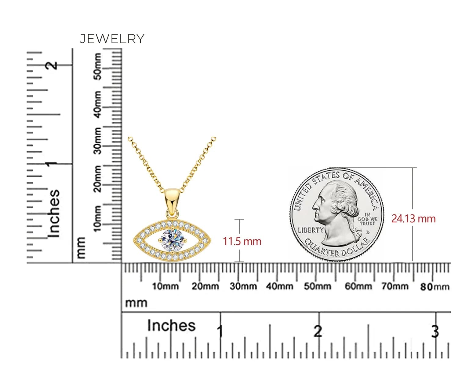 naszyjnik dla kobiet srebro 925 1,0 ct okrągły amulet ochronny moissanite