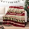 PAVILIA Christmas Throw Blanket Red Christmas Holiday Fleece Blanket Soft Plush Warm Winter Cabin Throw 50×60 Red Christmas
