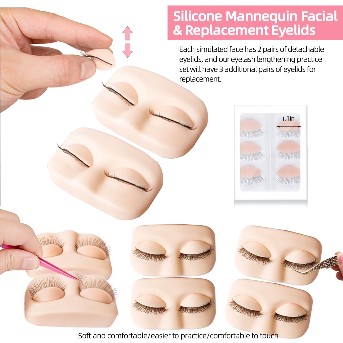 DNSGOOR Professional Eyelash Extension Practice Kit for Beginners