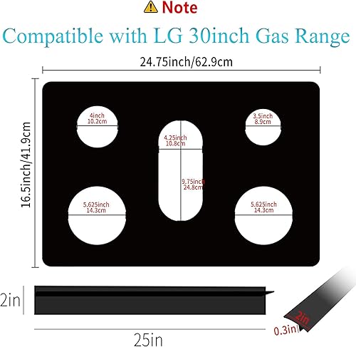 Miniatura 4 de vaxusrtaet Cubierta de estufa para LG Protector superior de estufa de gas para modelo LGLDG4315 LRG4115 LRG4113 LDG4313 LRGL5825, LSGL6335DF -