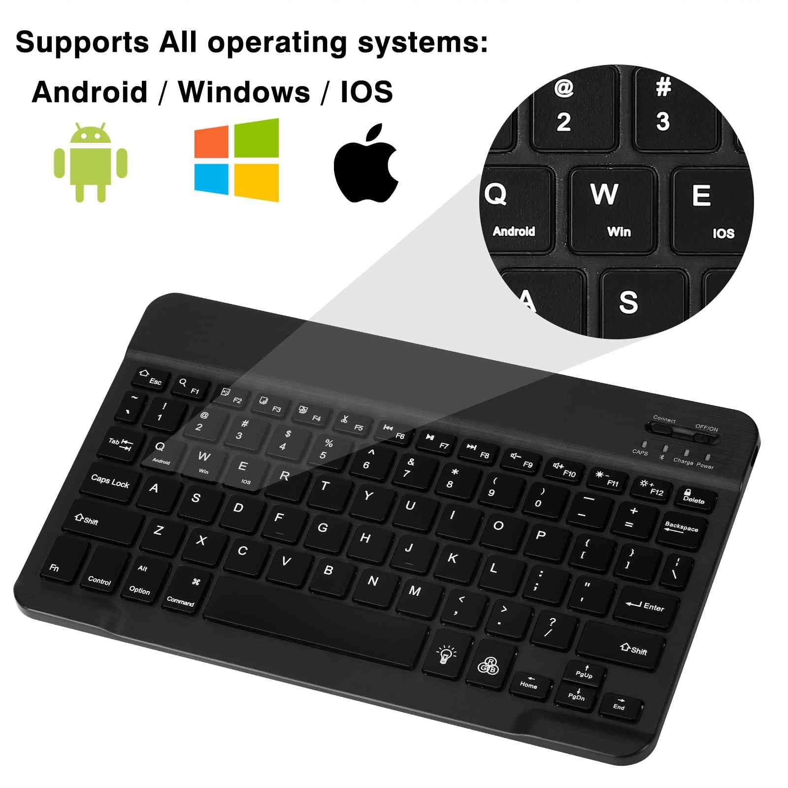 UrbanX UX030 Lightweight Ergonomic Keyboard with Background RGB Light, Multi Device Slim Rechargeable Keyboard Bluetooth 5.1 and 2.4GHz Stable Connection Keyboard Compatible with Honor Play4