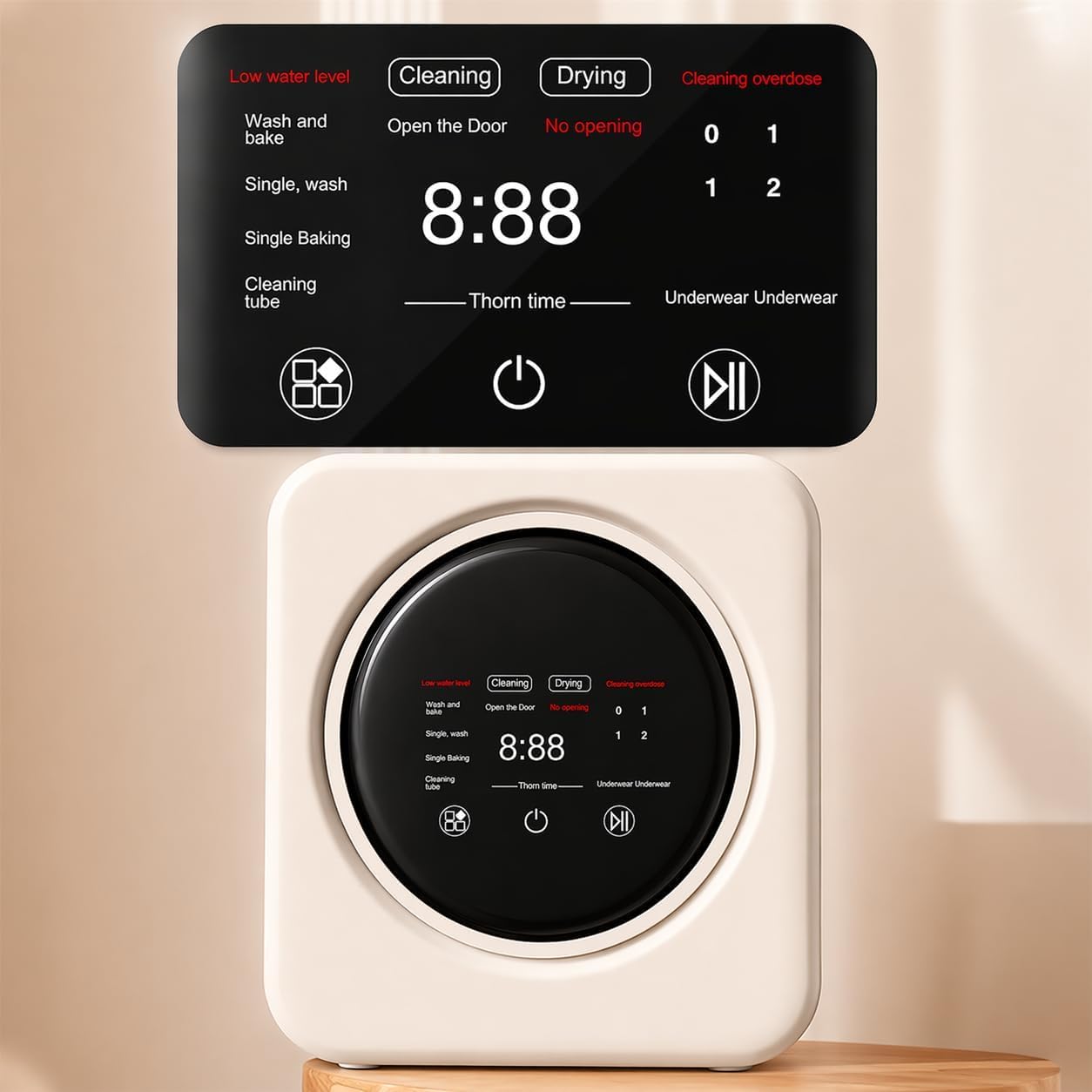 Frontlader-Waschmaschine Wandmontage 3kg Vollautomatisch mit Touch-Steuerung 4 Waschprogramme Kompaktes Design für kleine Räume und begrenzte Häuser