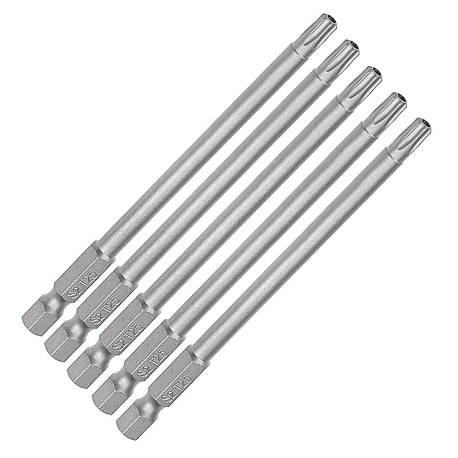 MACHSWON 5 Pcs T25 Magnetic Torx Screwdriver Bits, 1/4 Inch Hex Shank 3.94-inch Length S2 Security Tamper Proof Screw Driver Kit Tools — image 1