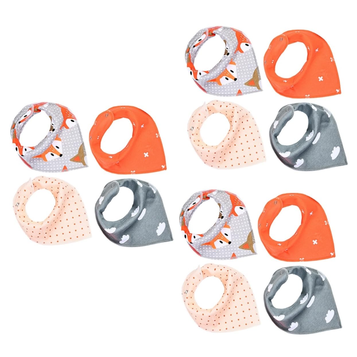 ibasenice 12stücke Unisex Spucktücher Aus Baumwolle Saugstarke Dreieckslätzchen Mit Druckknöpfen Für Füttern Und Alltag Für Jungen Und Mädchen Besonders Weich Und Hautfreundlich