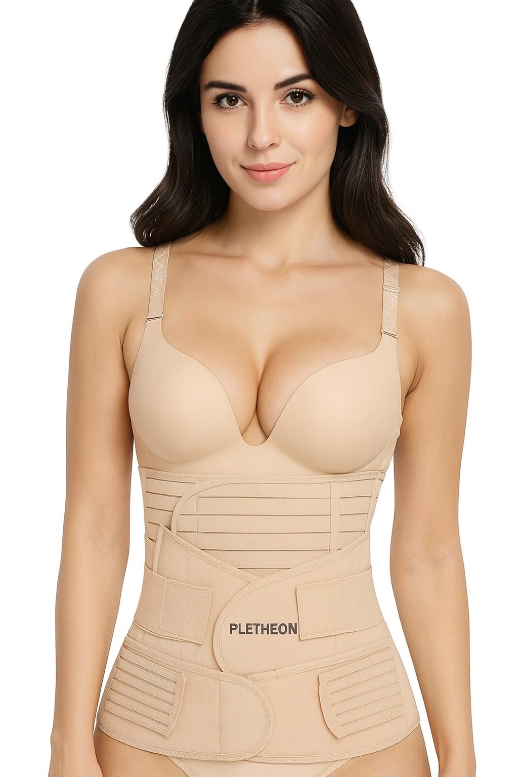 PLETHEONPLETHEON® 3-In-1 Abdominal belt after delivery Shaping Belt Waist Wrap & Pelvis Post Pregnancy Slimming Shapewear Tummy Reduction Body Shaper Free Size (Fit from 30 Inch to 46 Inches of waist)