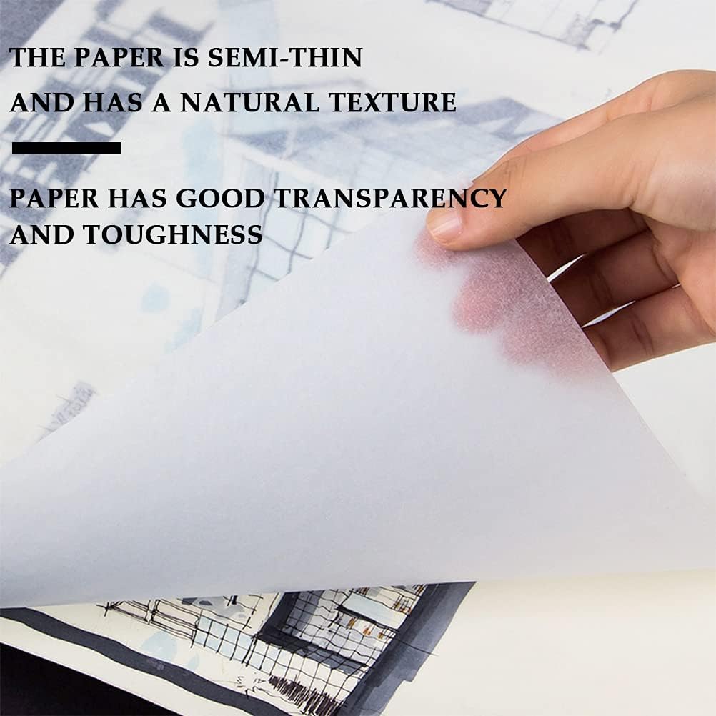 BUYGOO Colored Vellum Paper, 40 Sheets, 10 Colors, 8.5 x 11 Inches, Translucent, Printable, Drawing, Ink Jet Laser Printer