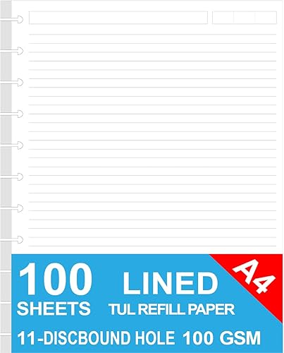 Papel de recambio de tamaño carta, repuesto de papel de disco para sistema de toma de notas personalizado TUL, insertos de planificador de carta,