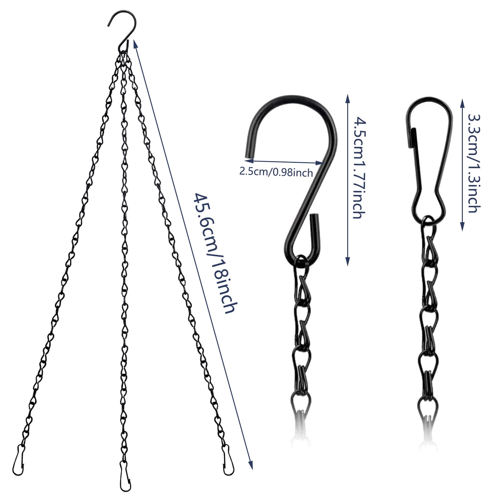 Liwein Chaîne De Suspension, Noir Chaîne Suspendue Avec Crochet Métal