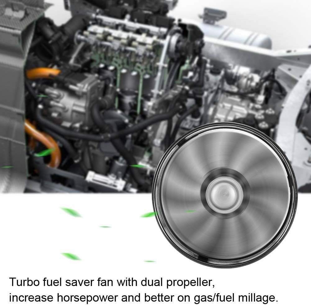 Air Intake Turbonator, Yctze Car Air Intake Turbonator Dual Fan Turbine Super Charger Gas Fuel Saver Turbo (Black) for auto lufteinlass turbonator car intake turbonator